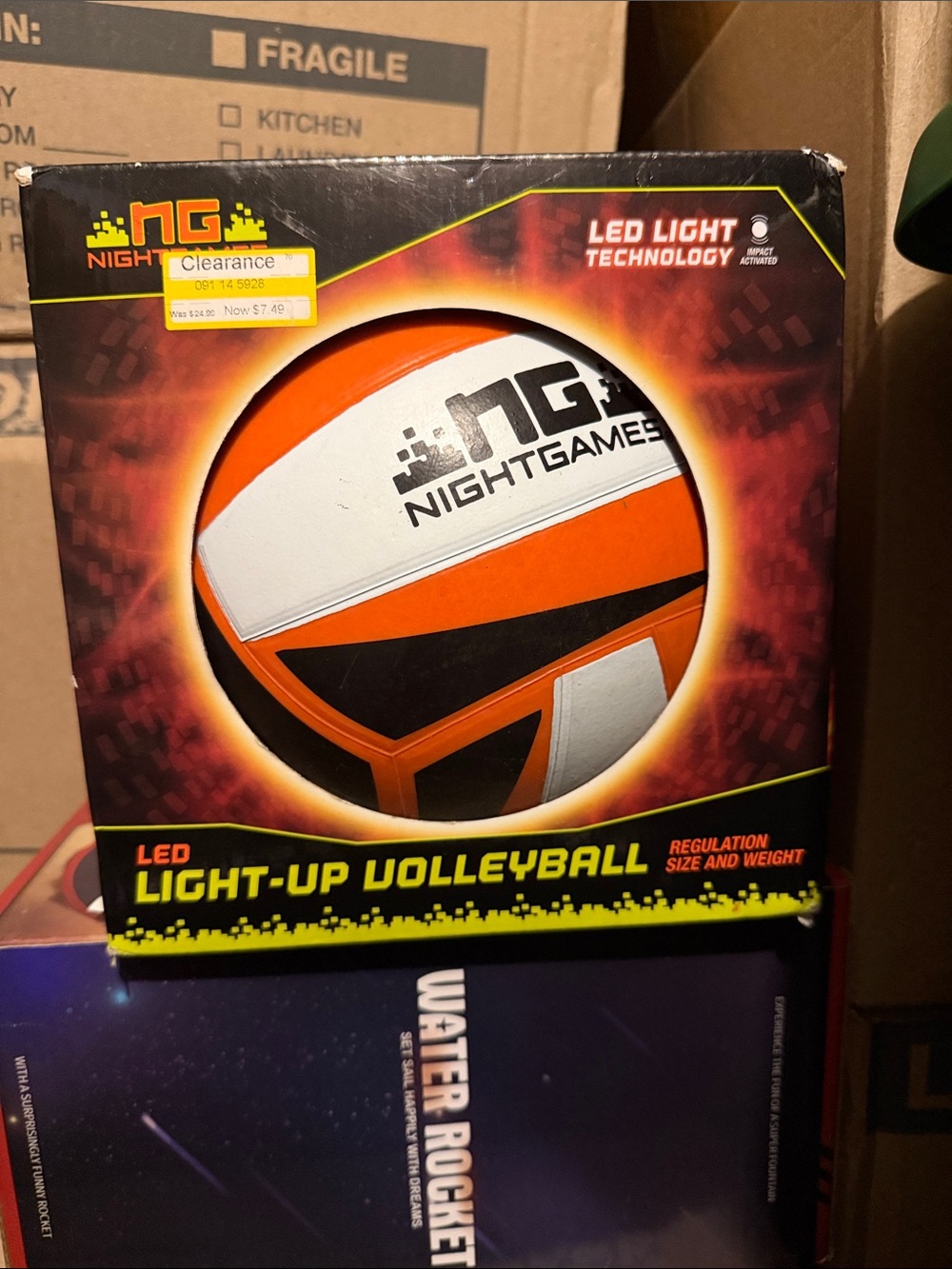 LED Light-Up Volleyball - Orange/White